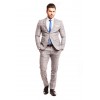 Costum PATRICK gri in carouri azurii